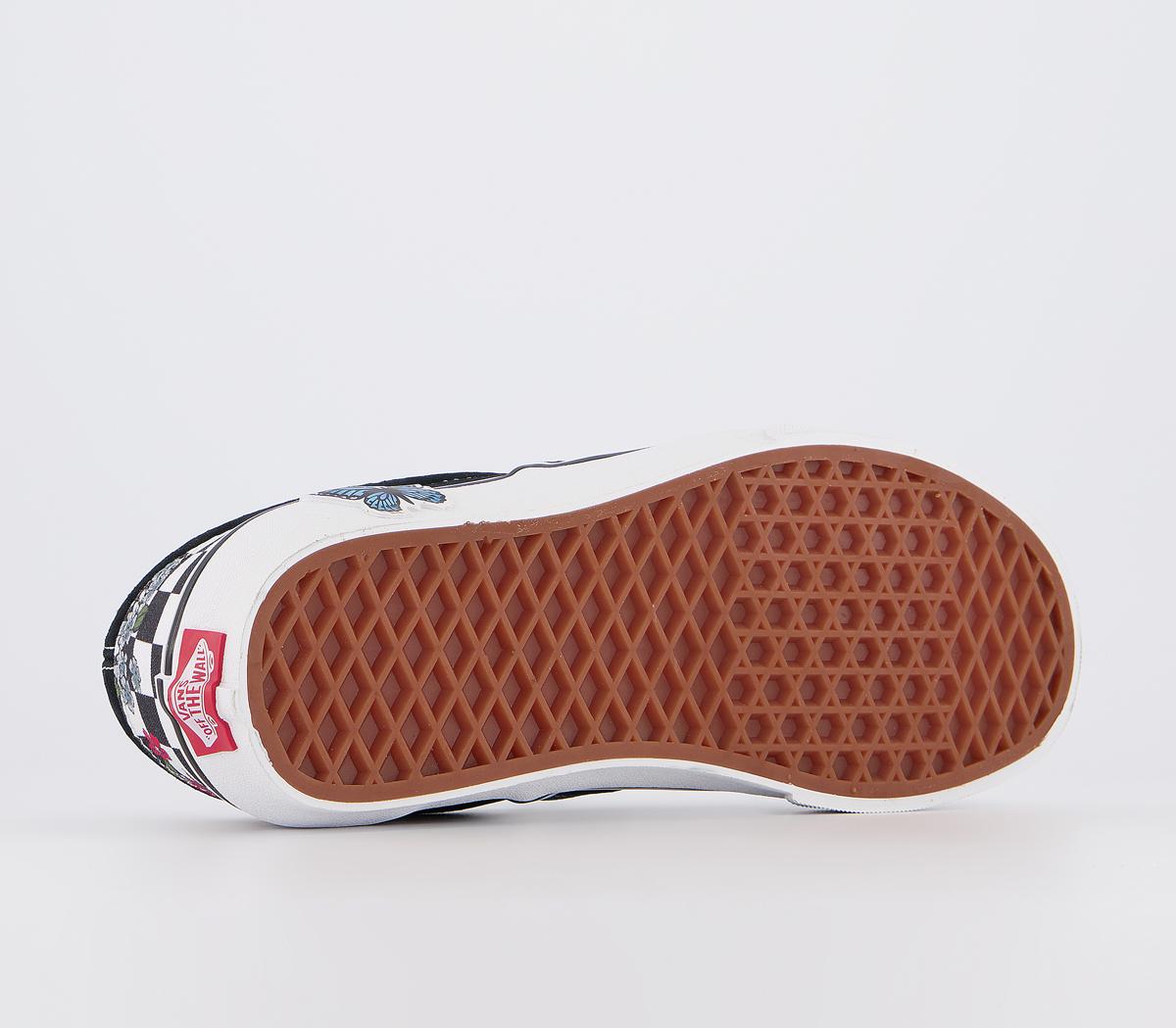 VansVans Classic Slip OnBlack True White Floral Checkerboard Exclusive