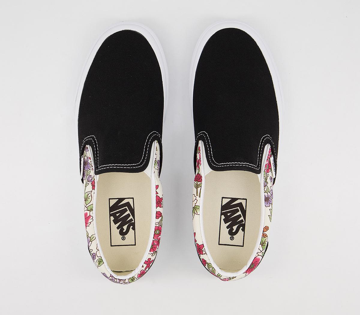 Vans Vans Classic Slip On Trainers Floral Black Multi True White ...