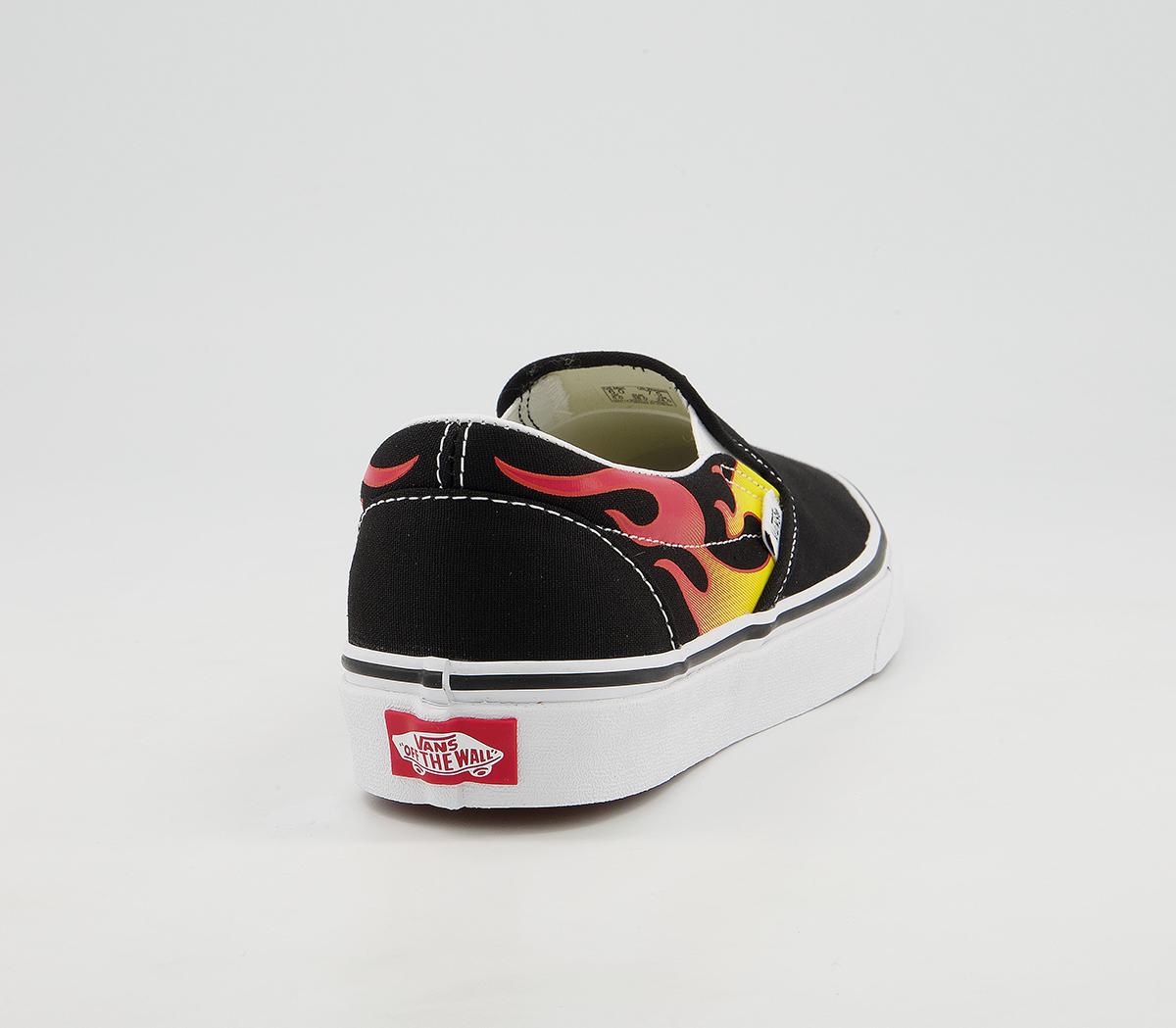 Vans Vans Classic Slip On Trainers Vans Vans Classic Slip On Trainers Flame Black True White