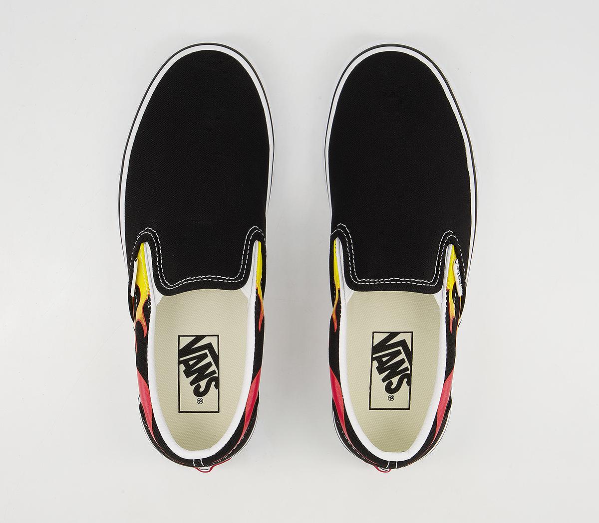 Vans Vans Classic Slip On Trainers Vans Vans Classic Slip On Trainers Flame Black True White