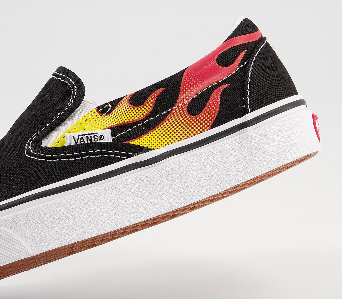 Vans Vans Classic Slip On Trainers Vans Vans Classic Slip On Trainers Flame Black True White
