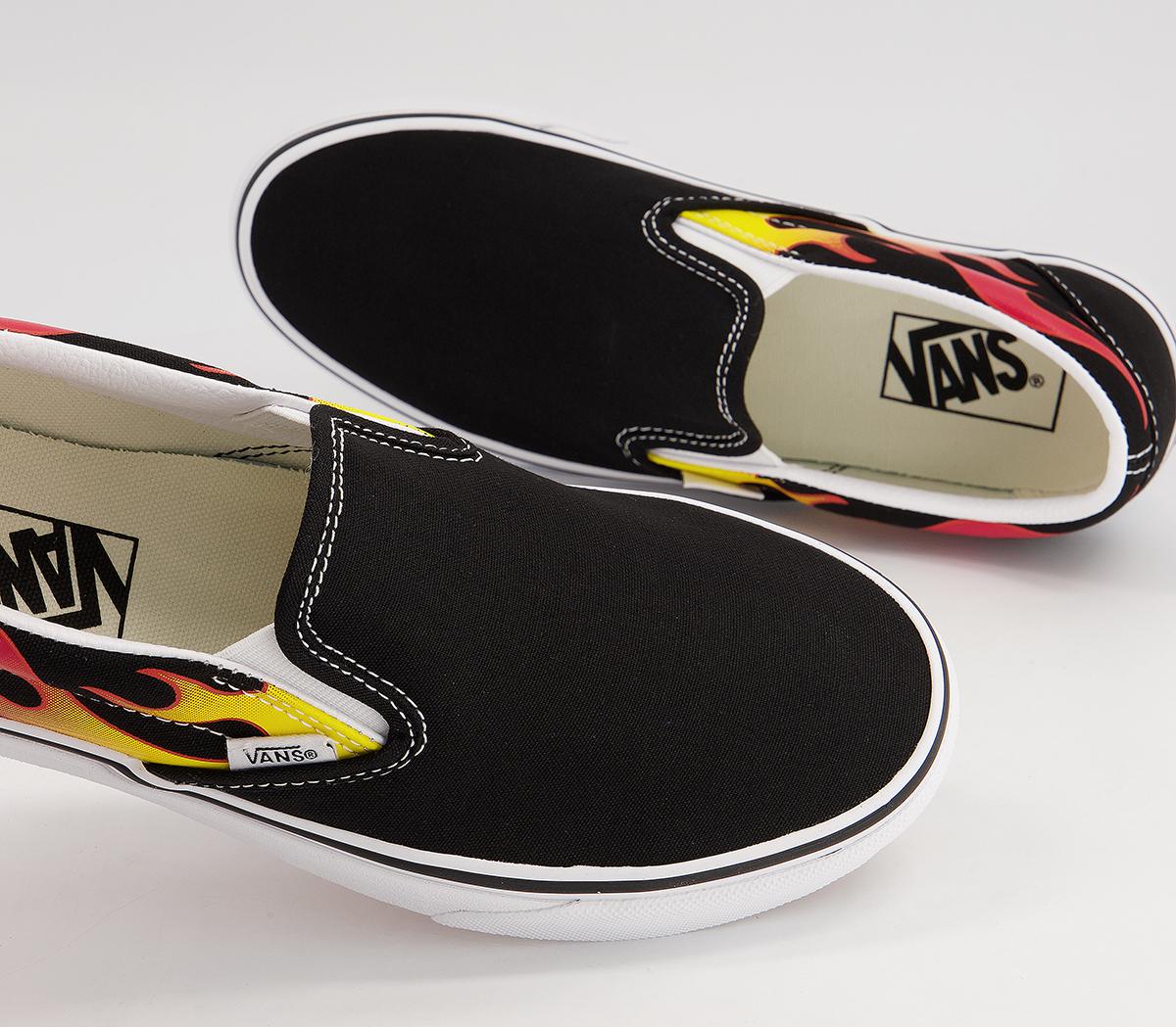 Vans Vans Classic Slip On Trainers Vans Vans Classic Slip On Trainers Flame Black True White