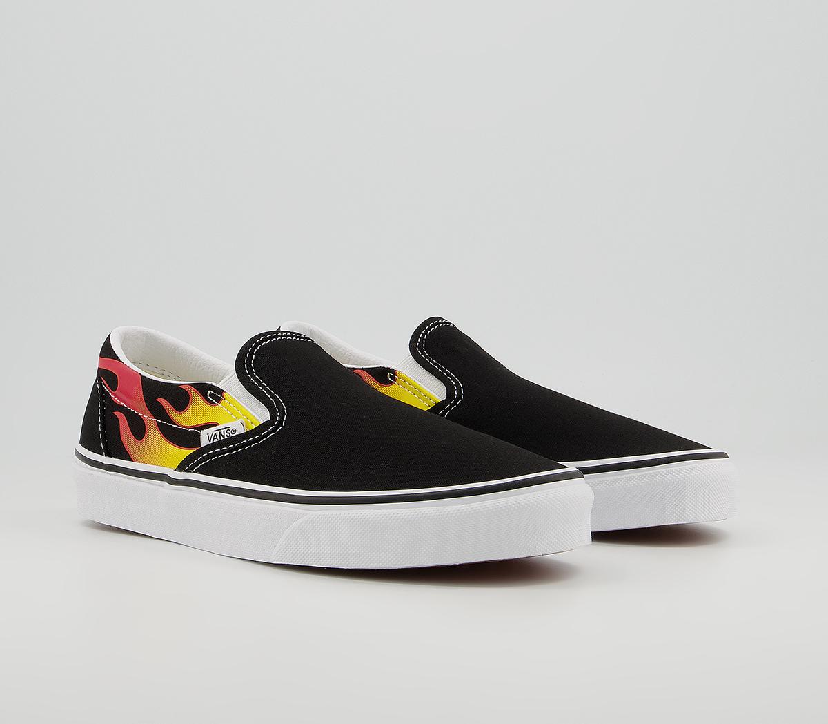 Vans Vans Classic Slip On Trainers Vans Vans Classic Slip On Trainers Flame Black True White