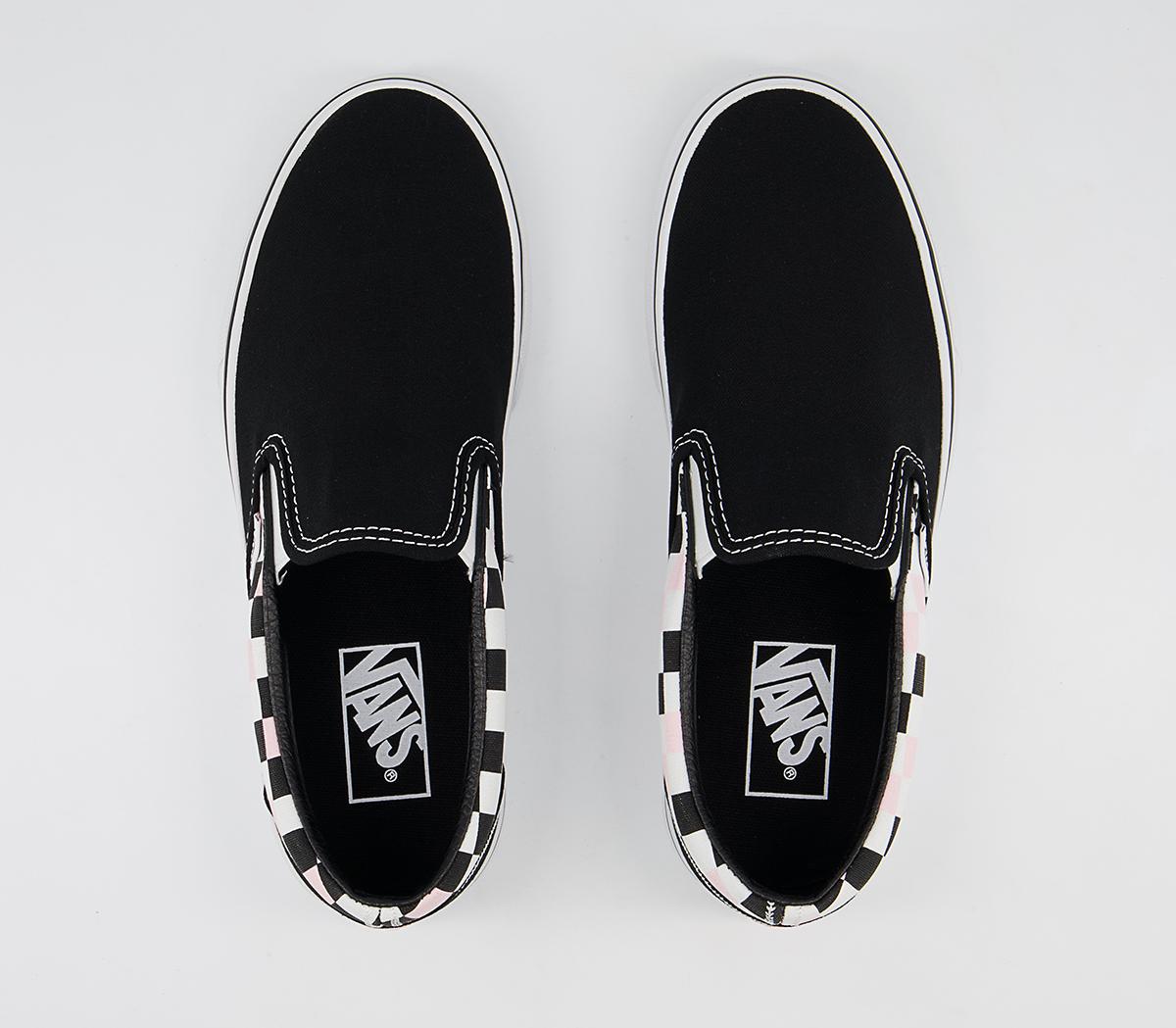 Vans Classic Slip On Trainers Vans Classic Slip On Trainers Feather Stitch Black Blushing Bride Exclusive