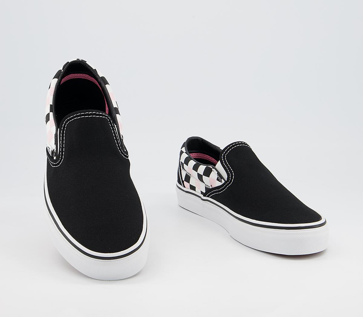 Vans Classic Slip On Trainers Vans Classic Slip On Trainers Feather Stitch Black Blushing Bride Exclusive