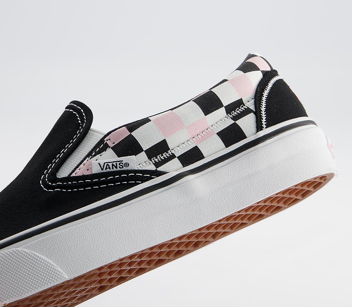 Vans Classic Slip On Trainers Vans Classic Slip On Trainers Feather Stitch Black Blushing Bride Exclusive