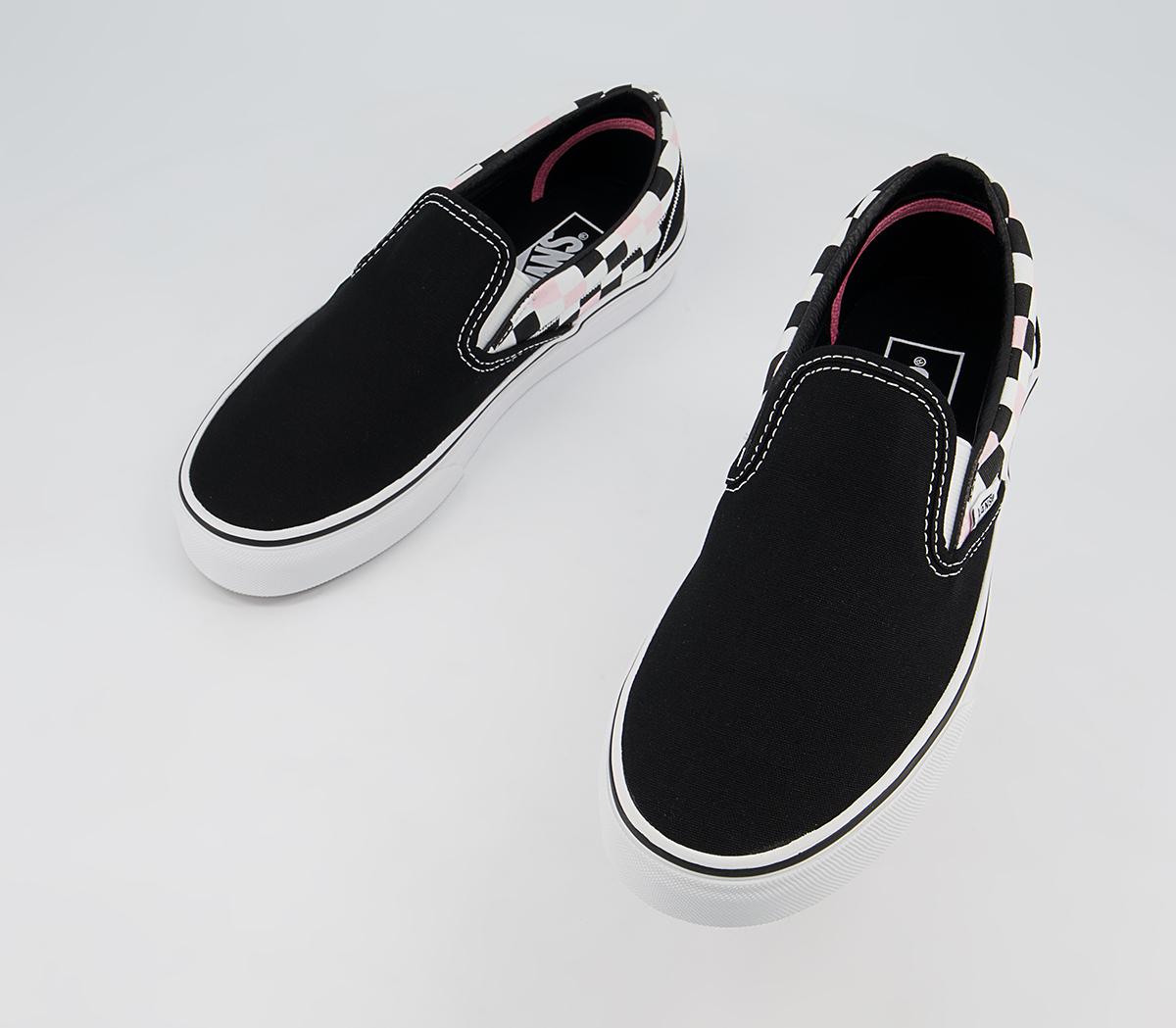 Vans Classic Slip On Trainers Vans Classic Slip On Trainers Feather Stitch Black Blushing Bride Exclusive