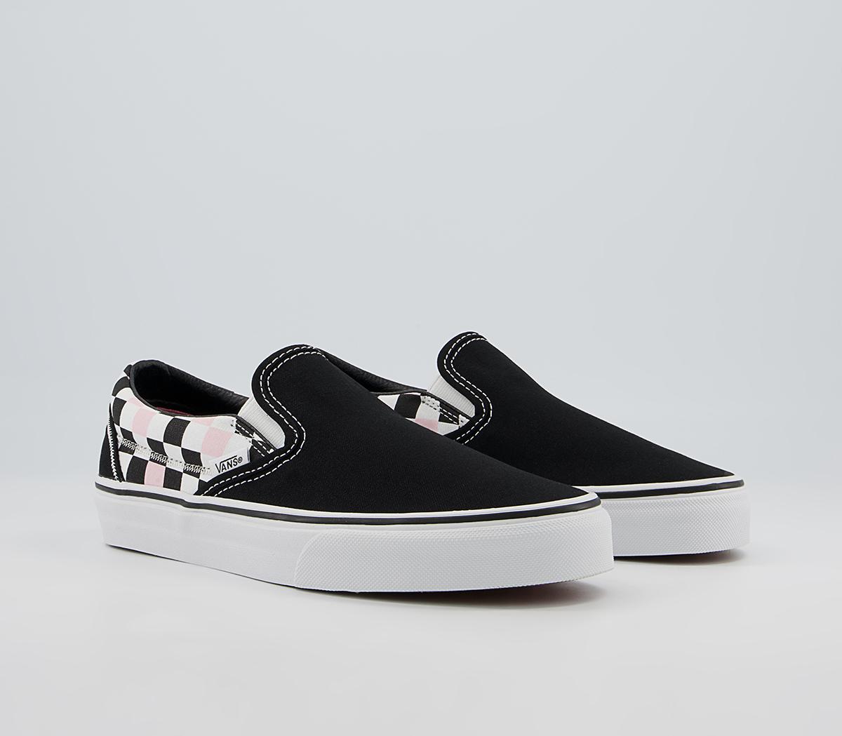 Vans Classic Slip On Trainers Vans Classic Slip On Trainers Feather Stitch Black Blushing Bride Exclusive