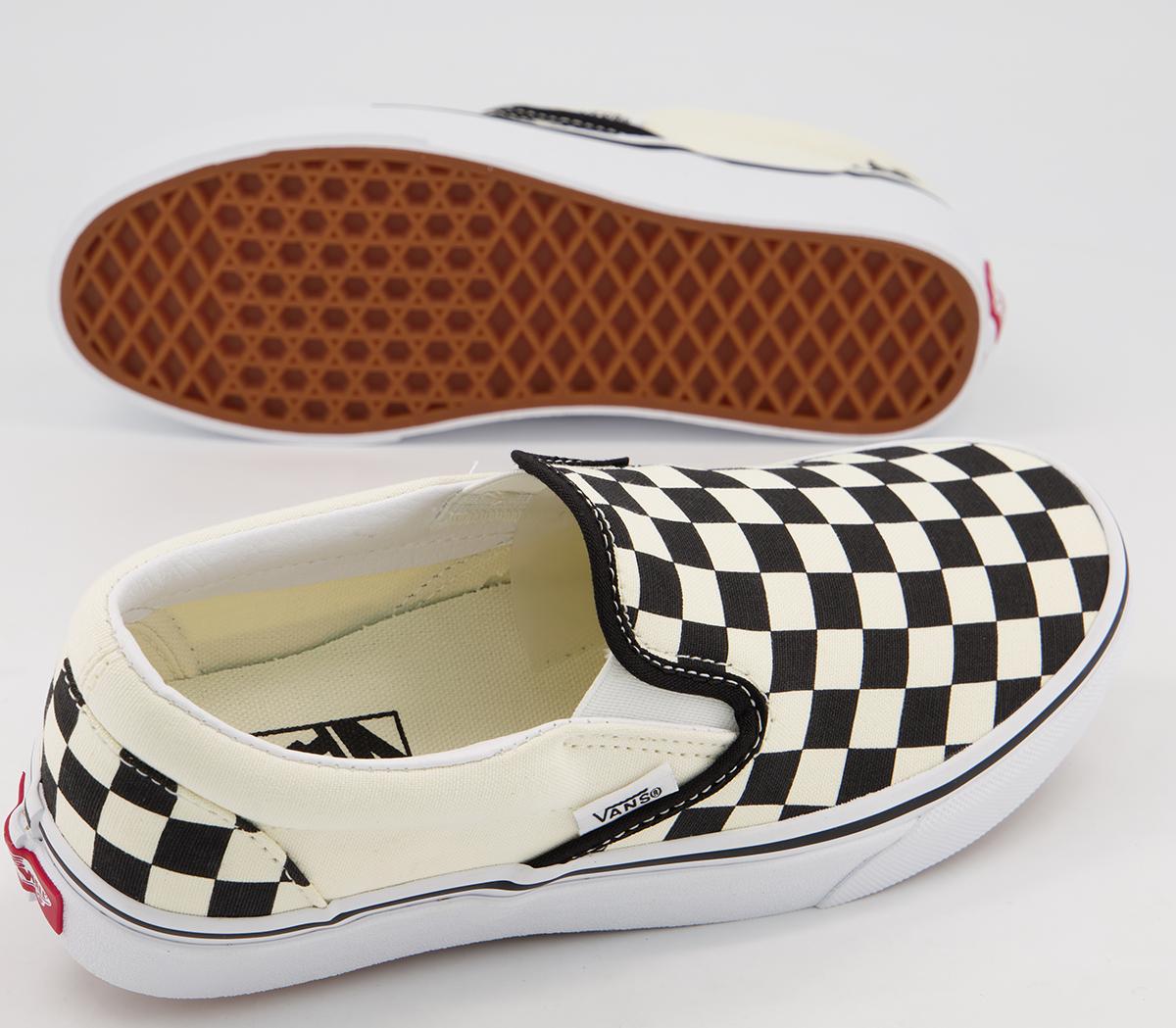 Vans Classic Slip On Trainers Vans Classic Slip On Trainers Black White Check Fl21