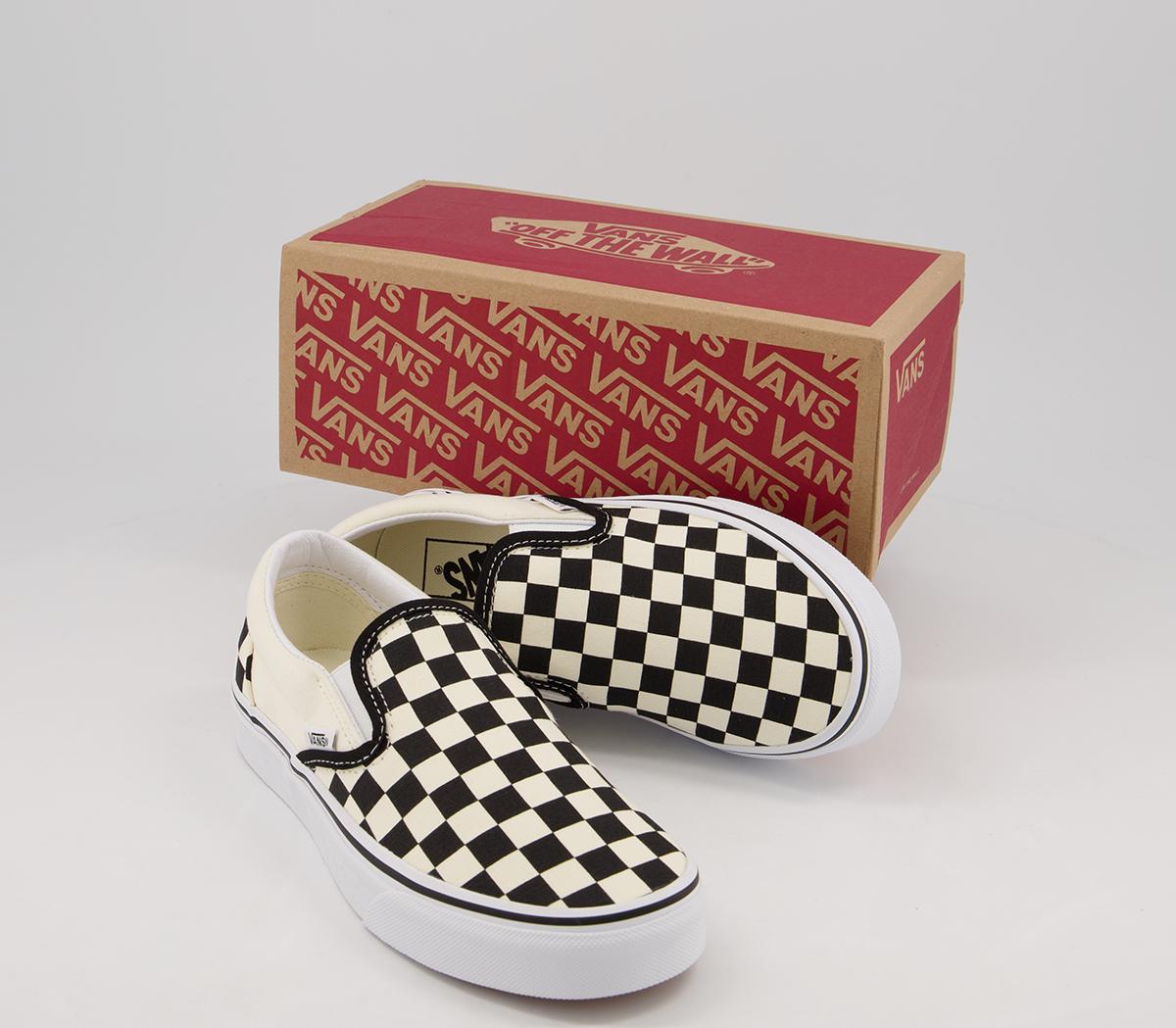 Vans Classic Slip On Trainers Vans Classic Slip On Trainers Black White Check Fl21