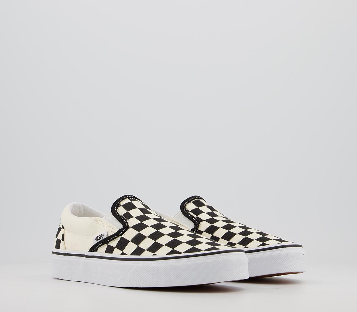 Vans Classic Slip On Trainers Vans Classic Slip On Trainers Black White Check Fl21