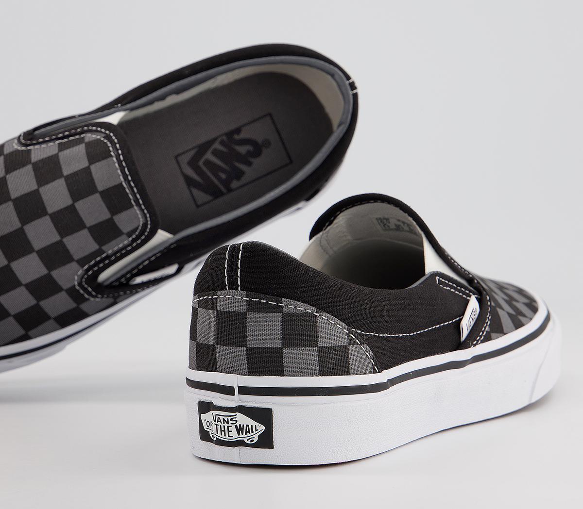 Vans Vans Classic Slip On Trainers Black Pewter Check Fl21