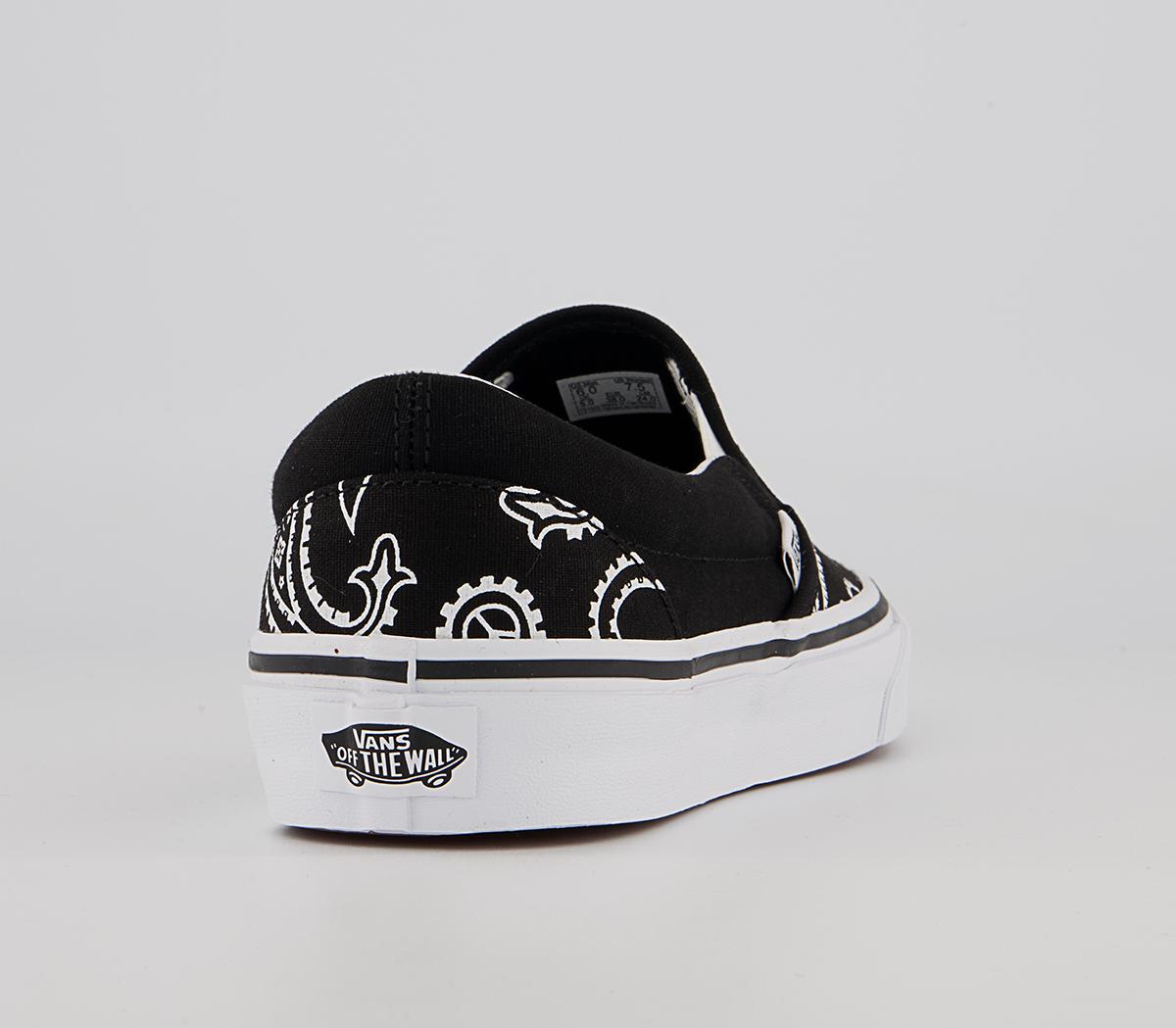 Vans Vans Classic Slip On Trainers Vans Vans Classic Slip On Trainers Paisley Black White