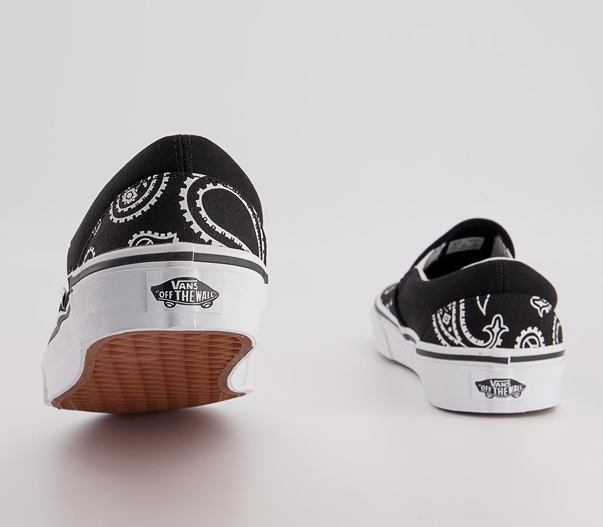 Vans Vans Classic Slip On Trainers Vans Vans Classic Slip On Trainers Paisley Black White