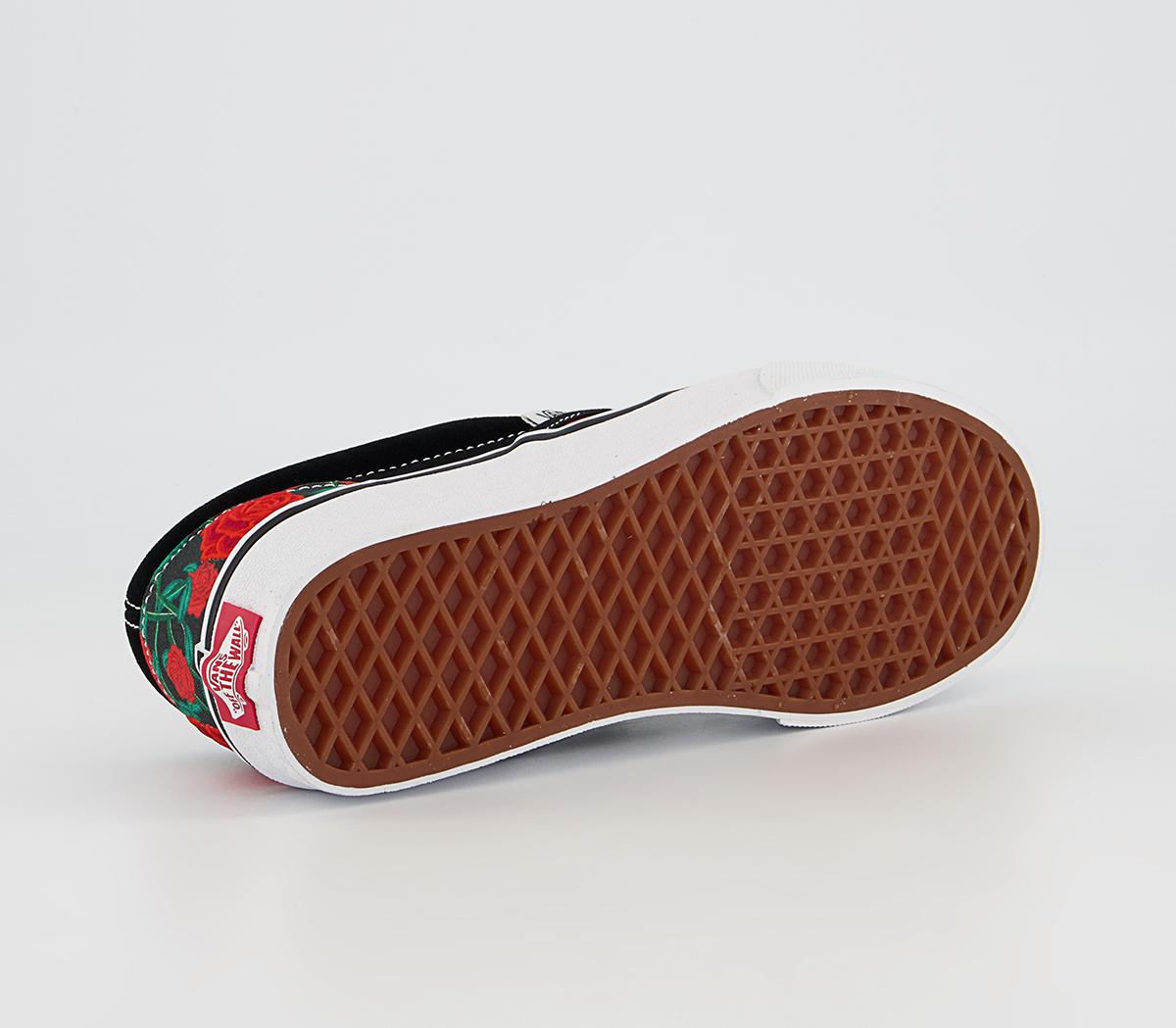 VansVans Classic Slip OnBlack White Roses Exclusive