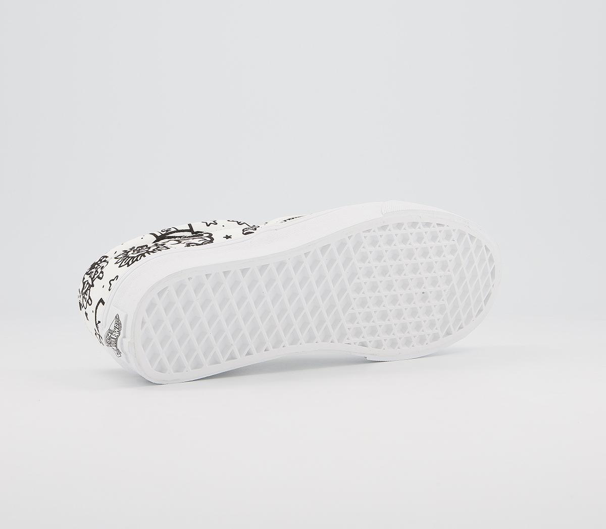 Vans Vans Classic Slip Ons Tattoo True White Unisex Sports