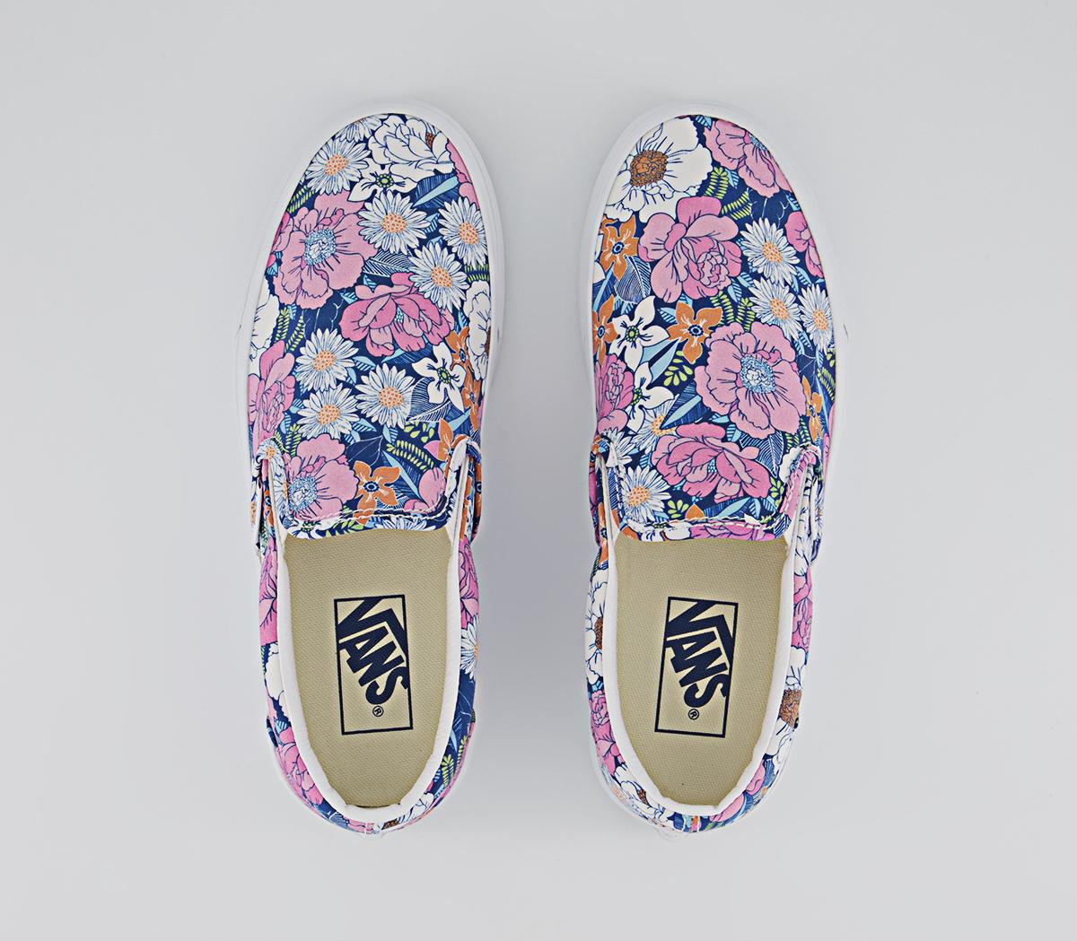 Vans Vans Classic Slip On Trainers Vans Vans Classic Slip On Trainers Floral Multi White