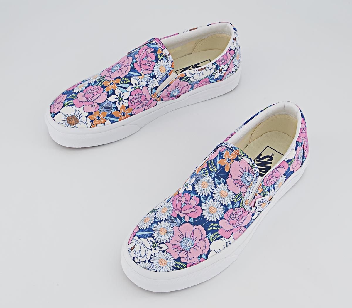 Vans Vans Classic Slip On Trainers Vans Vans Classic Slip On Trainers Floral Multi White
