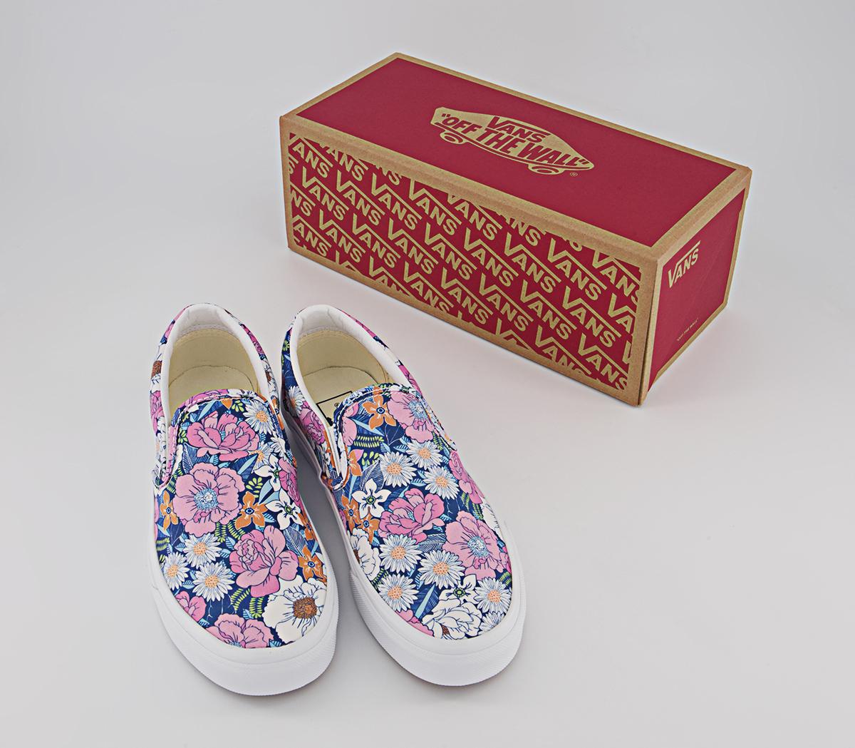 Vans Vans Classic Slip On Trainers Vans Vans Classic Slip On Trainers Floral Multi White