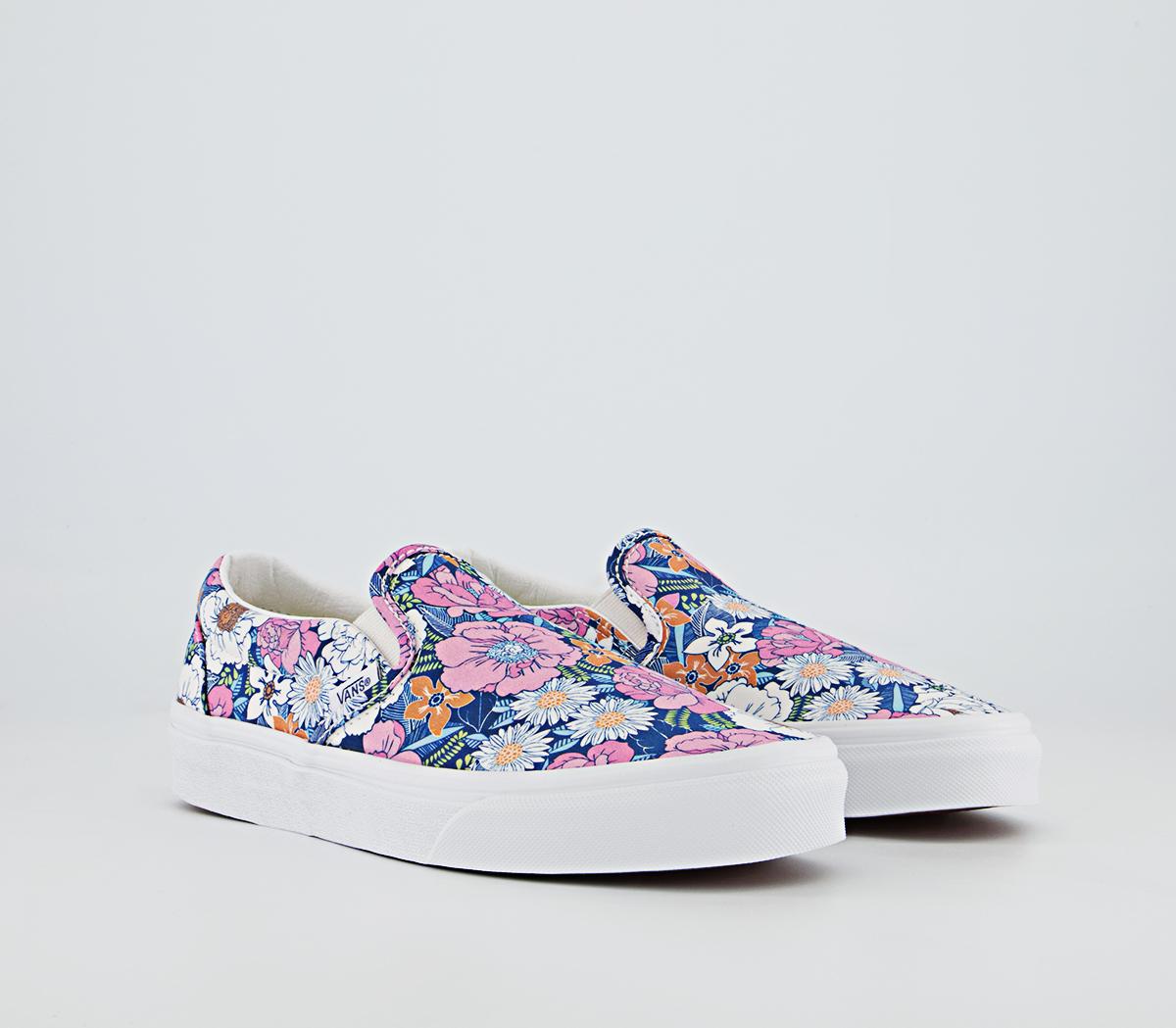Vans Vans Classic Slip On Trainers Vans Vans Classic Slip On Trainers Floral Multi White