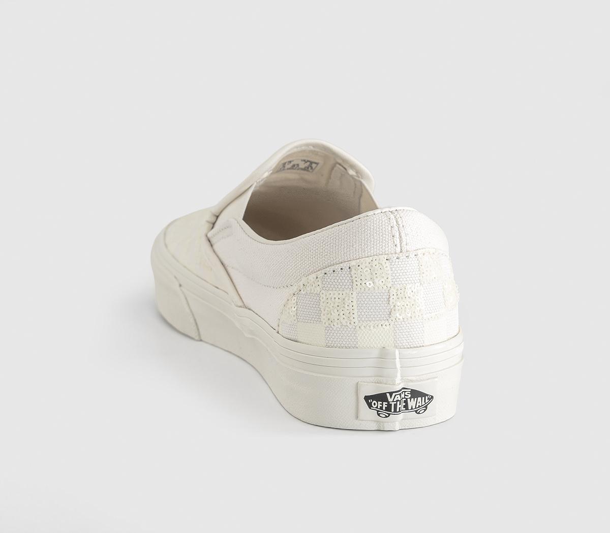VansVans Classic Slip On TrainersBeaded White Checkerboard