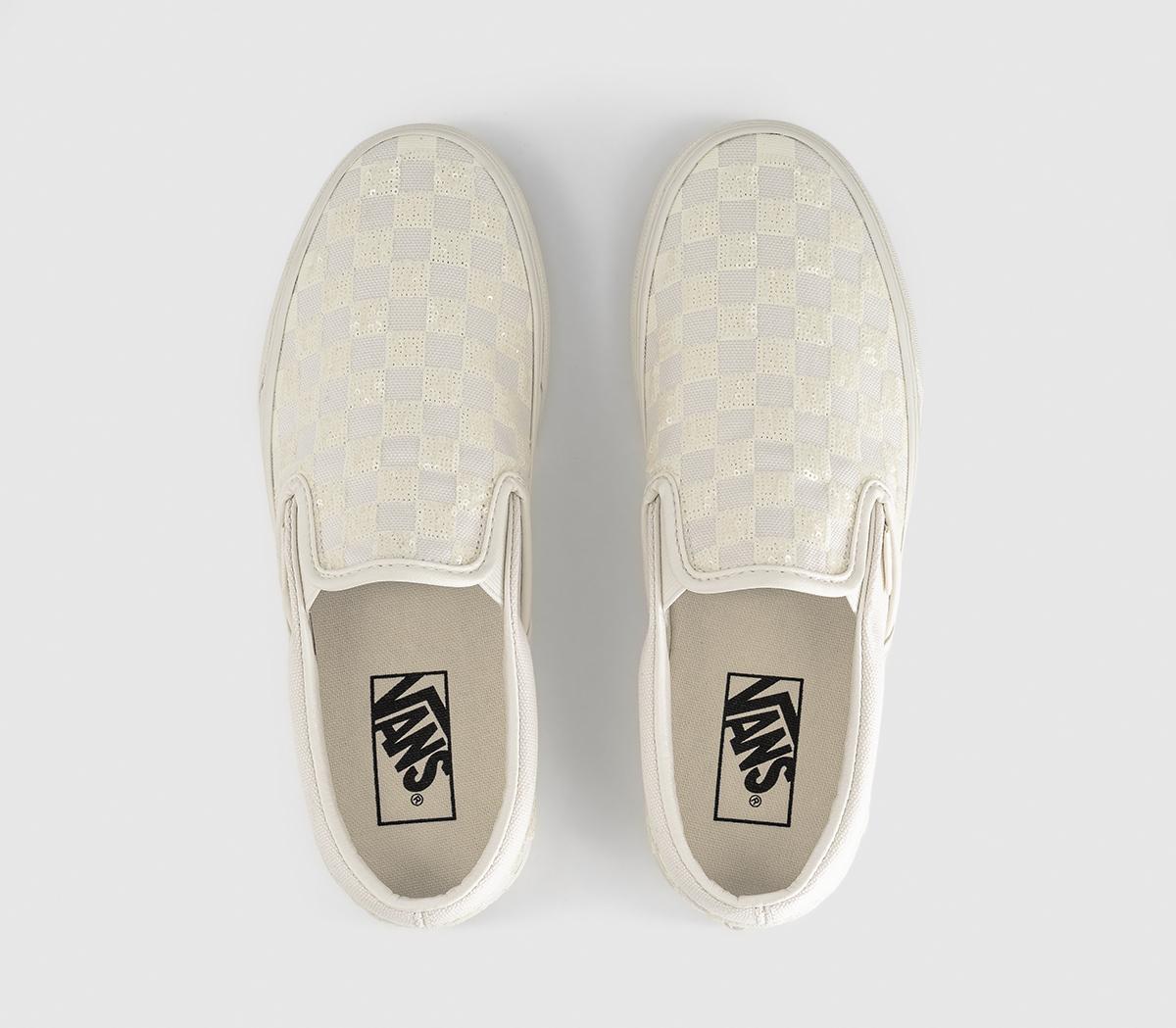 VansVans Classic Slip On TrainersBeaded White Checkerboard
