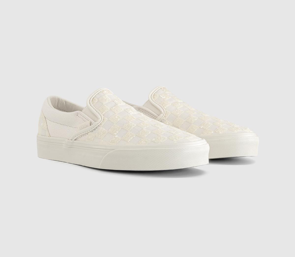 VansVans Classic Slip On TrainersBeaded White Checkerboard