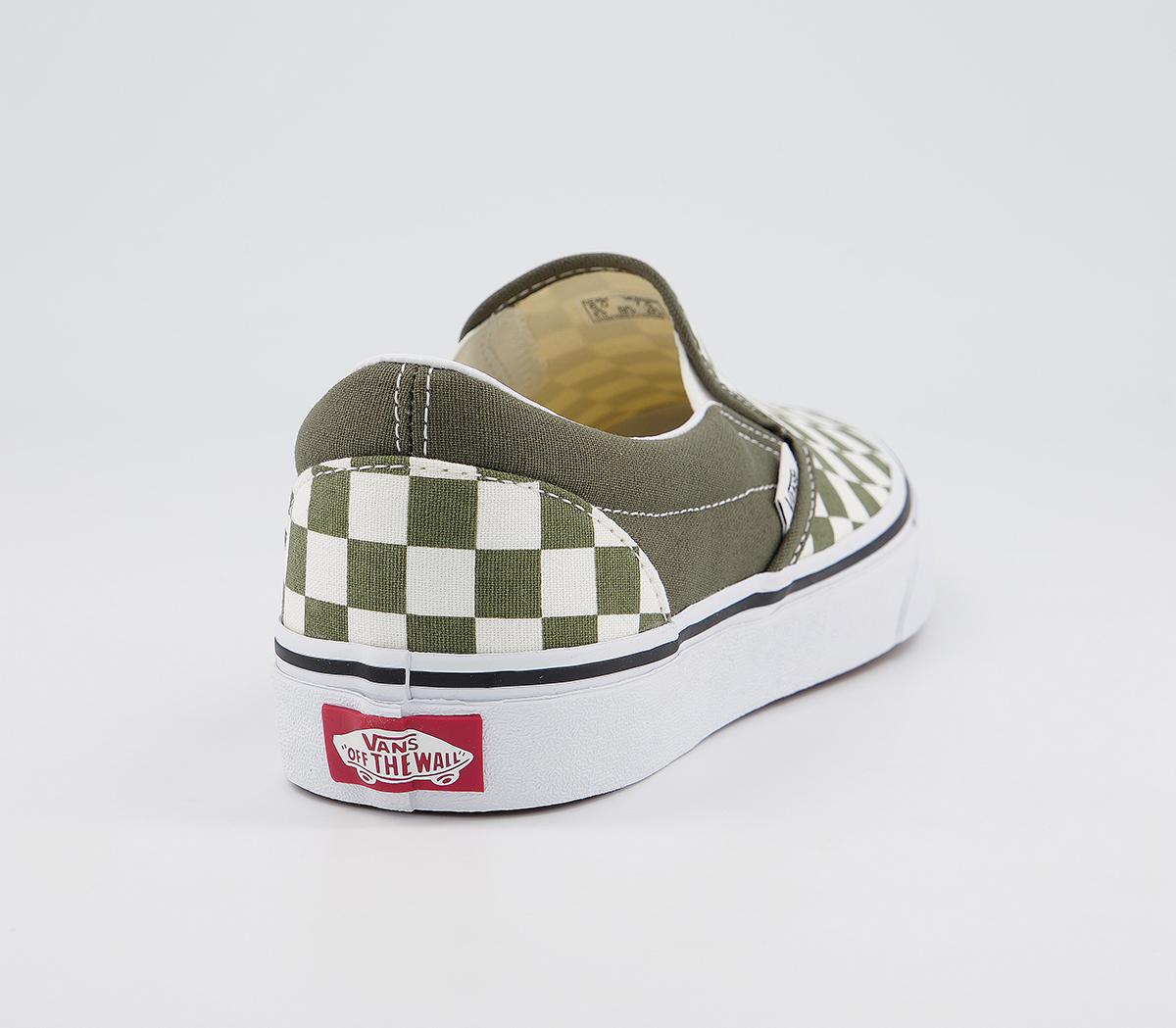 Vans Vans Classic Slip Ons Trainers Checkerboard Grape Leaf True White ...