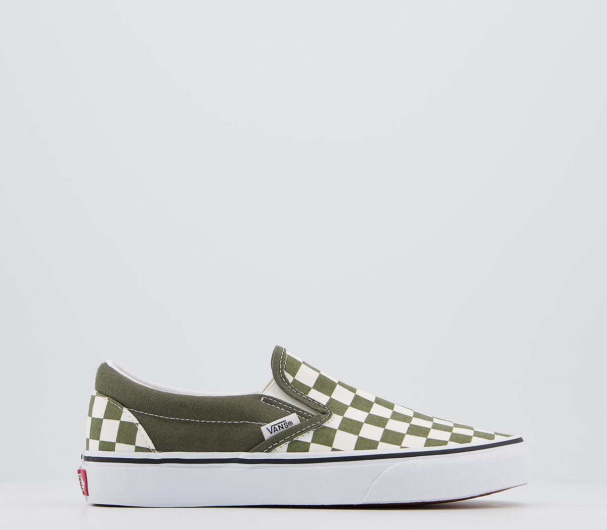 Olive green checkered on sale vans