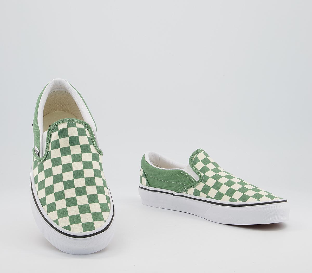 VansVans Classic Slip On TrainersCheckerboard Shale Green True White
