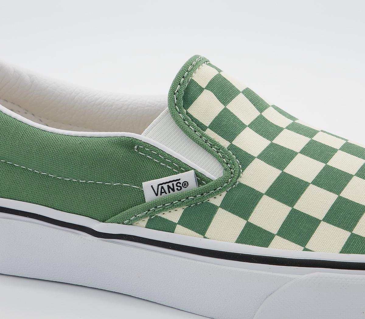 VansVans Classic Slip On TrainersCheckerboard Shale Green True White