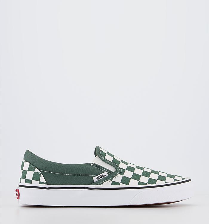 Vans Vans Classic Slip On Trainers Colour Theory Checkerboard Duck Green