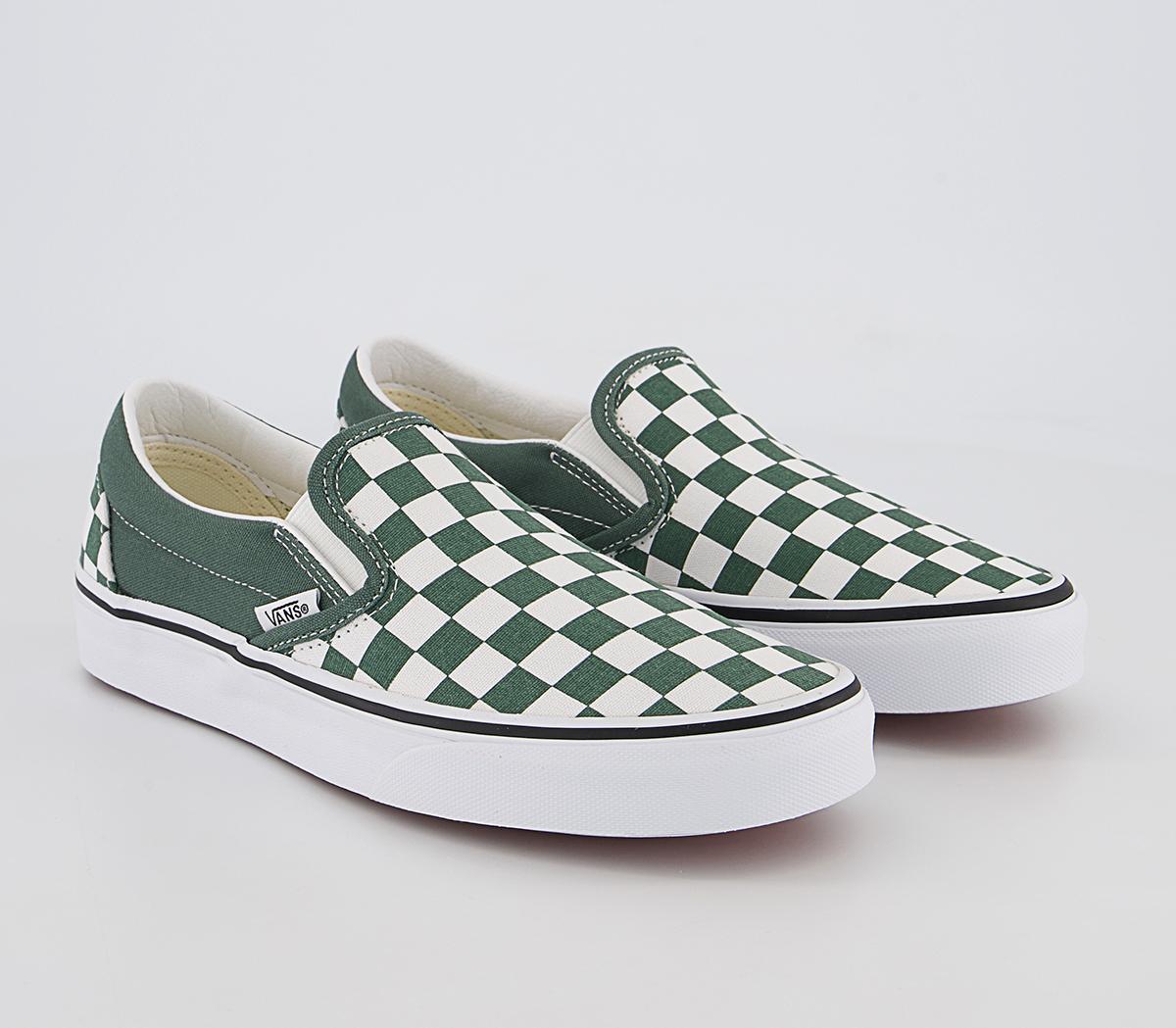VansVans Classic Slip On TrainersColour Theory Checkerboard Duck Green