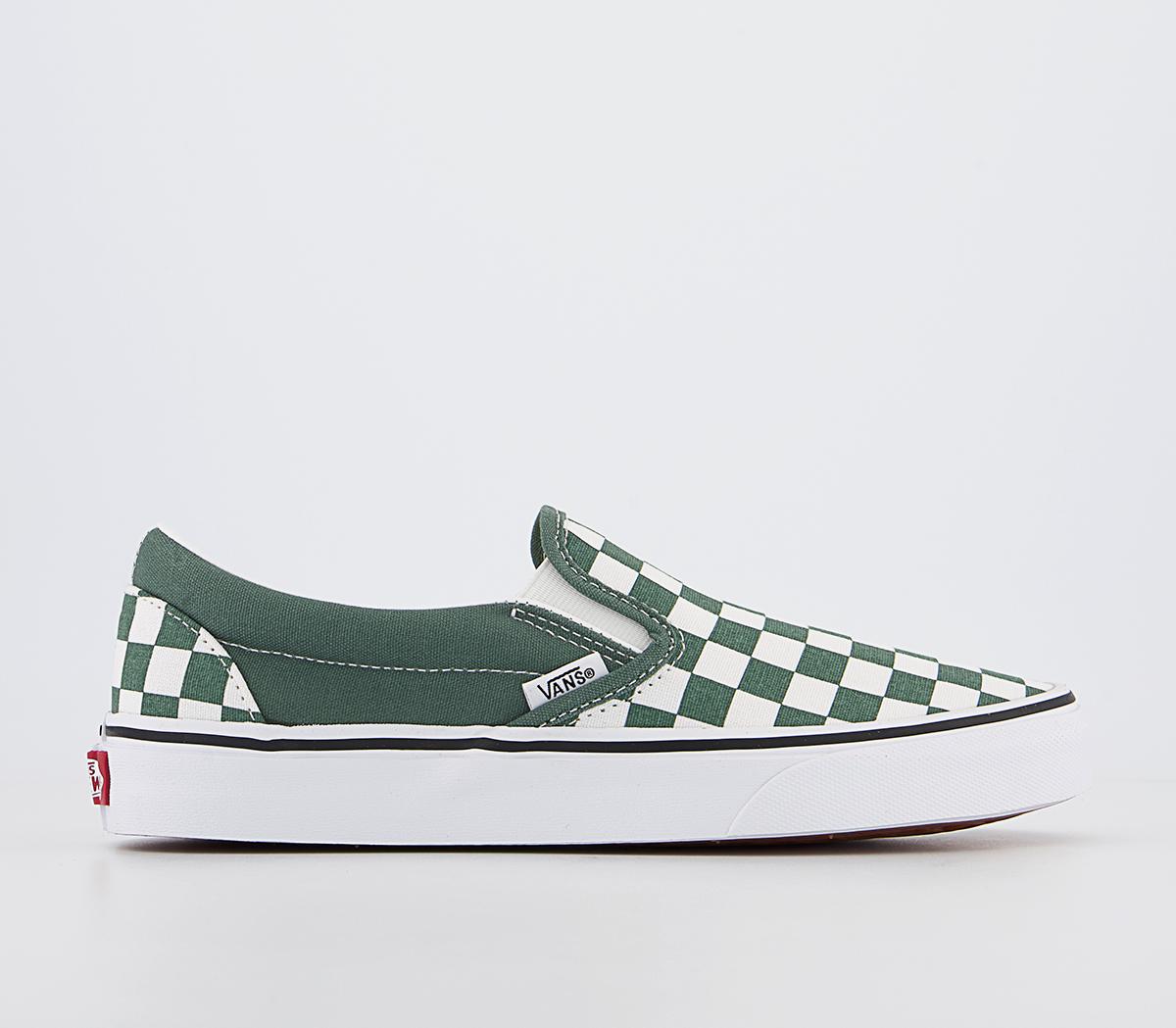 VansVans Classic Slip On TrainersColour Theory Checkerboard Duck Green