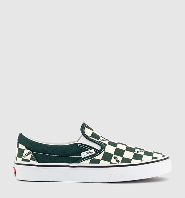 Vans Classic Slip On Trainers Check Emerald