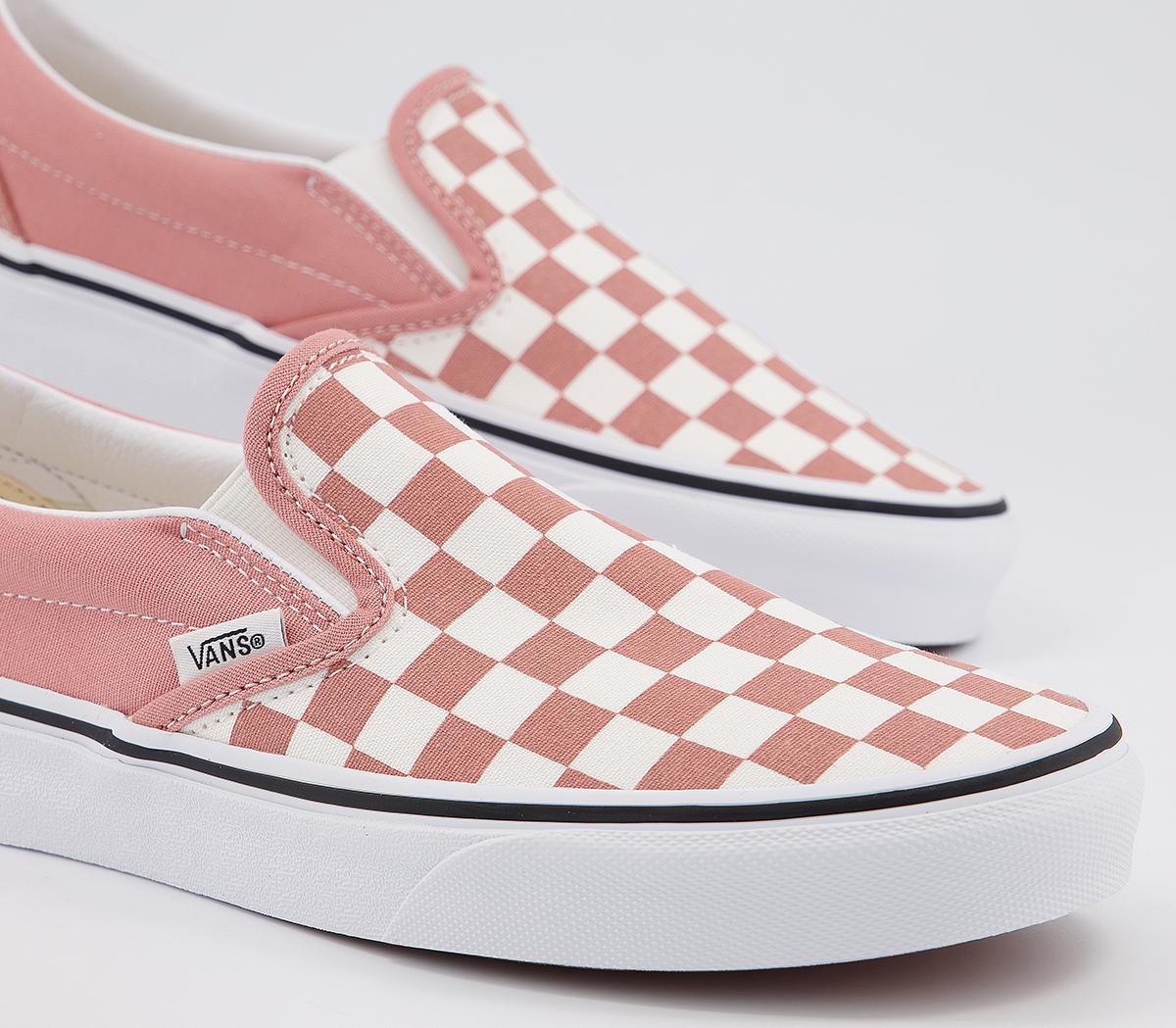 Vans Vans Classic Slip Ons Checkerboard Rose Dawn True White