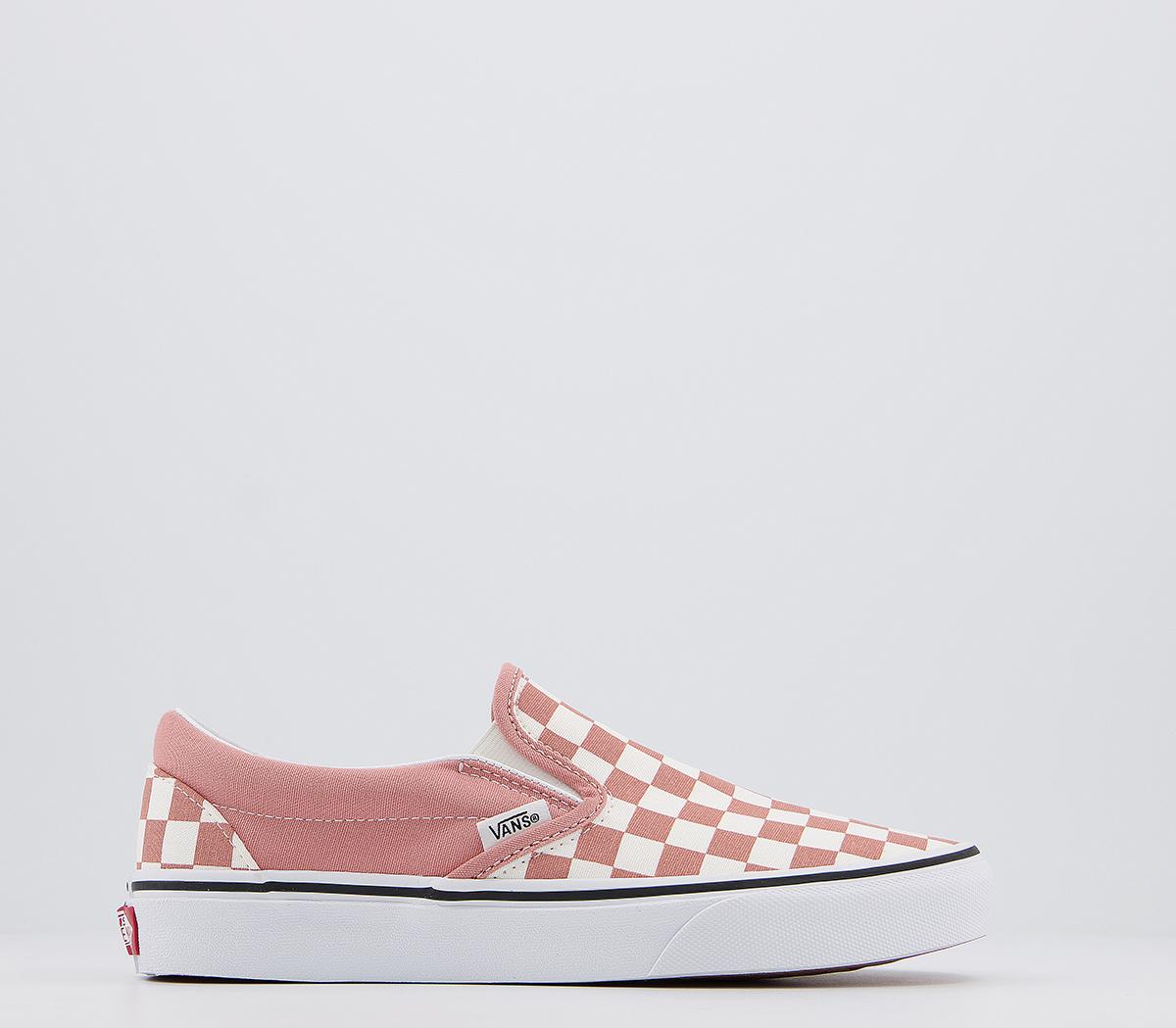 Rose checkered slip store on vans