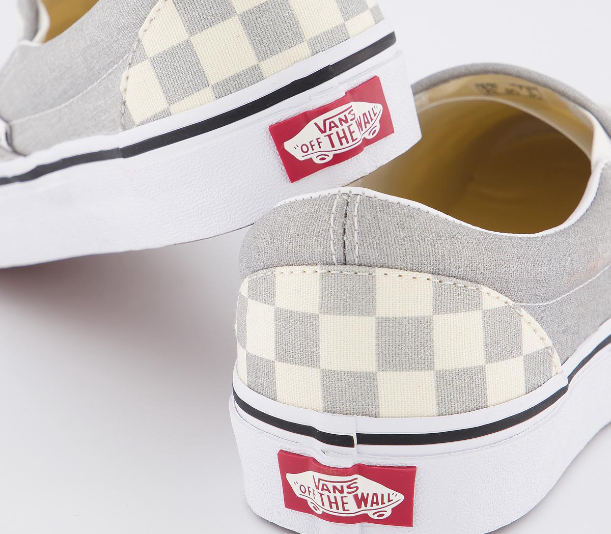 vans classic slip on trainers silver true white checkerboard