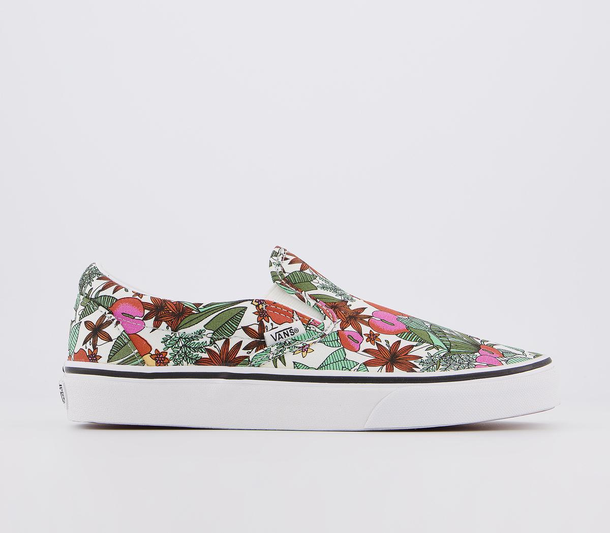 Vans slip on store multi true white