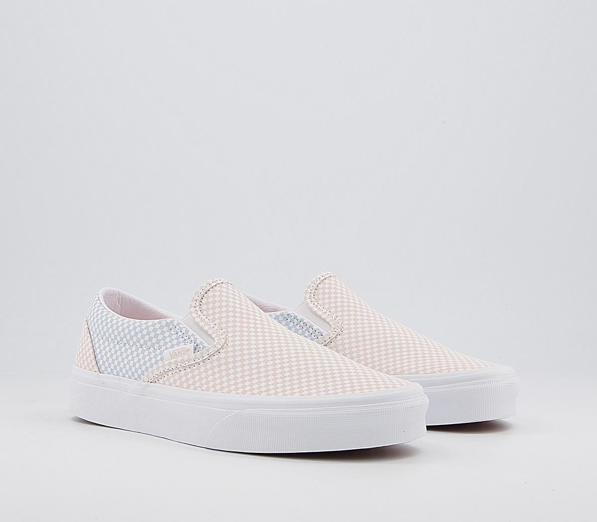 Vans Vans Classic Slip On Trainers Pastel Checkerboard Misty Blue ...