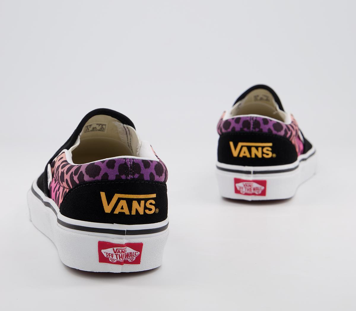 Vans Vans Classic Slip On Trainers Neon Animal Black Multi True White ...