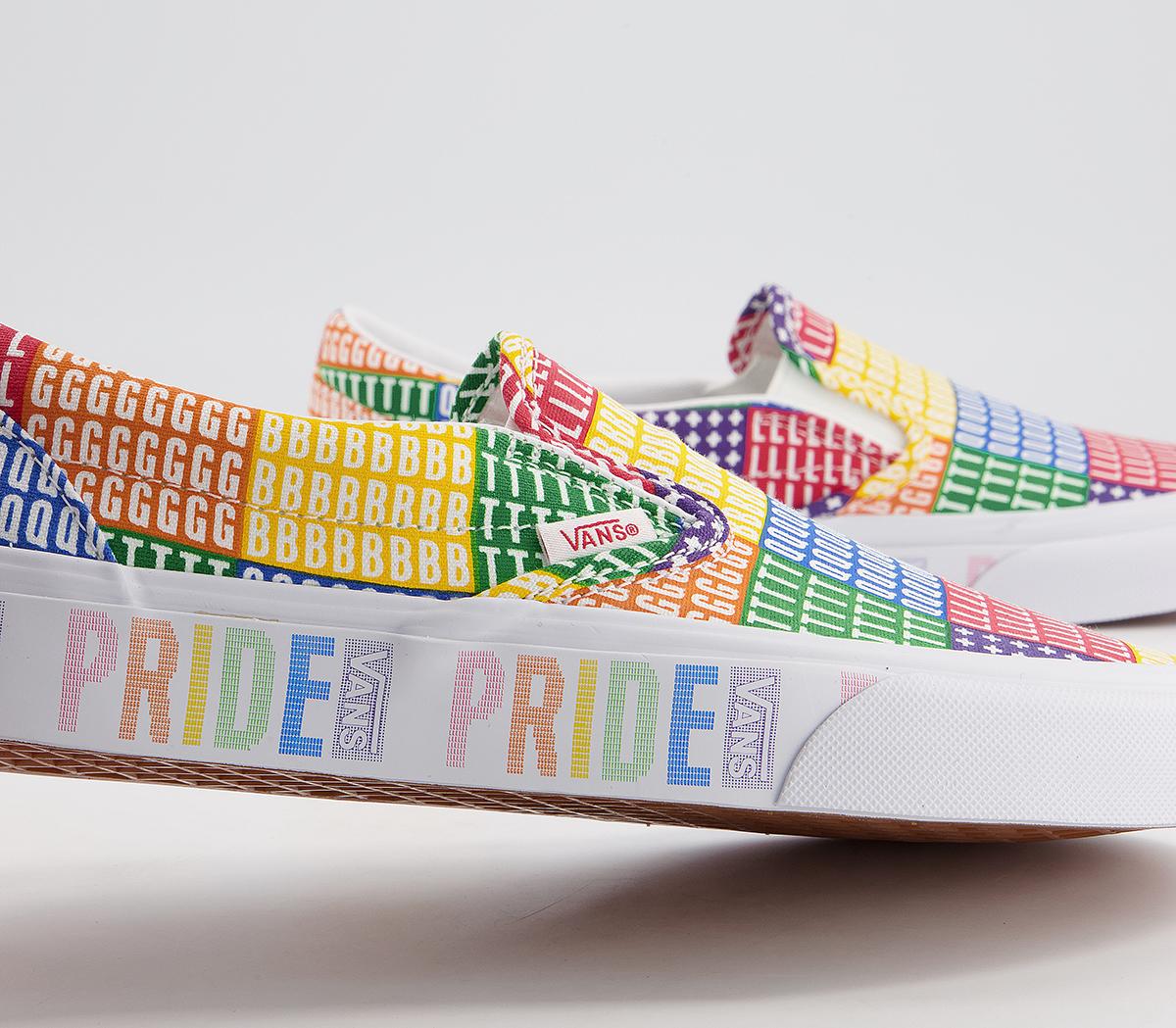 Vans Classic Slip On Trainers Pride Multi True White 