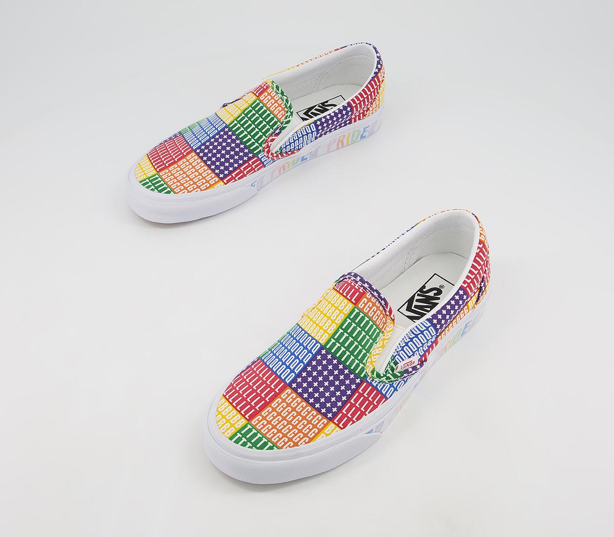 Vans Classic Slip On Trainers Pride Multi True White - Unisex Sports