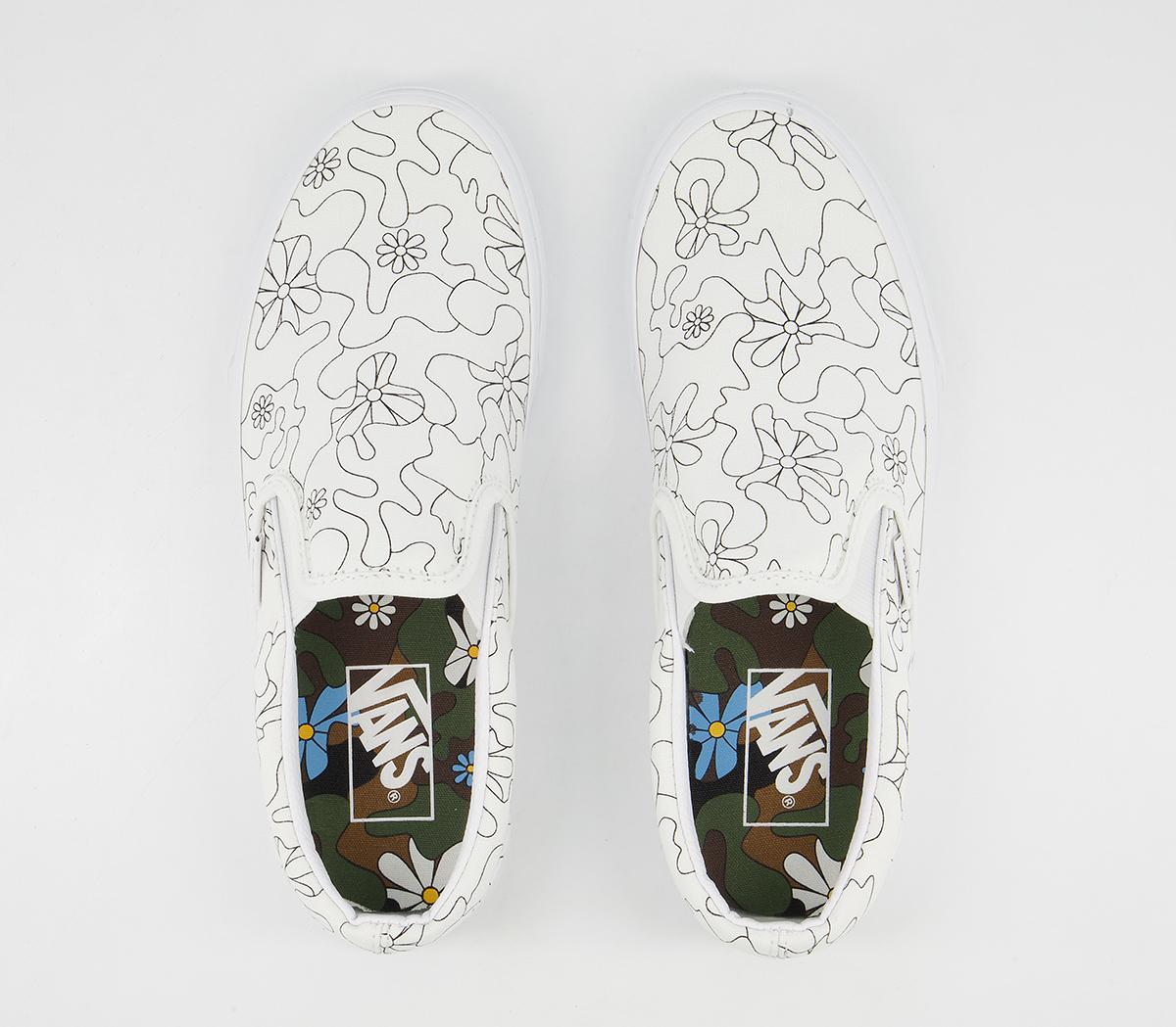 Vans Vans Classic Slip On Trainers Vans Vans Classic Slip On Trainers U Paint Camo Daisy