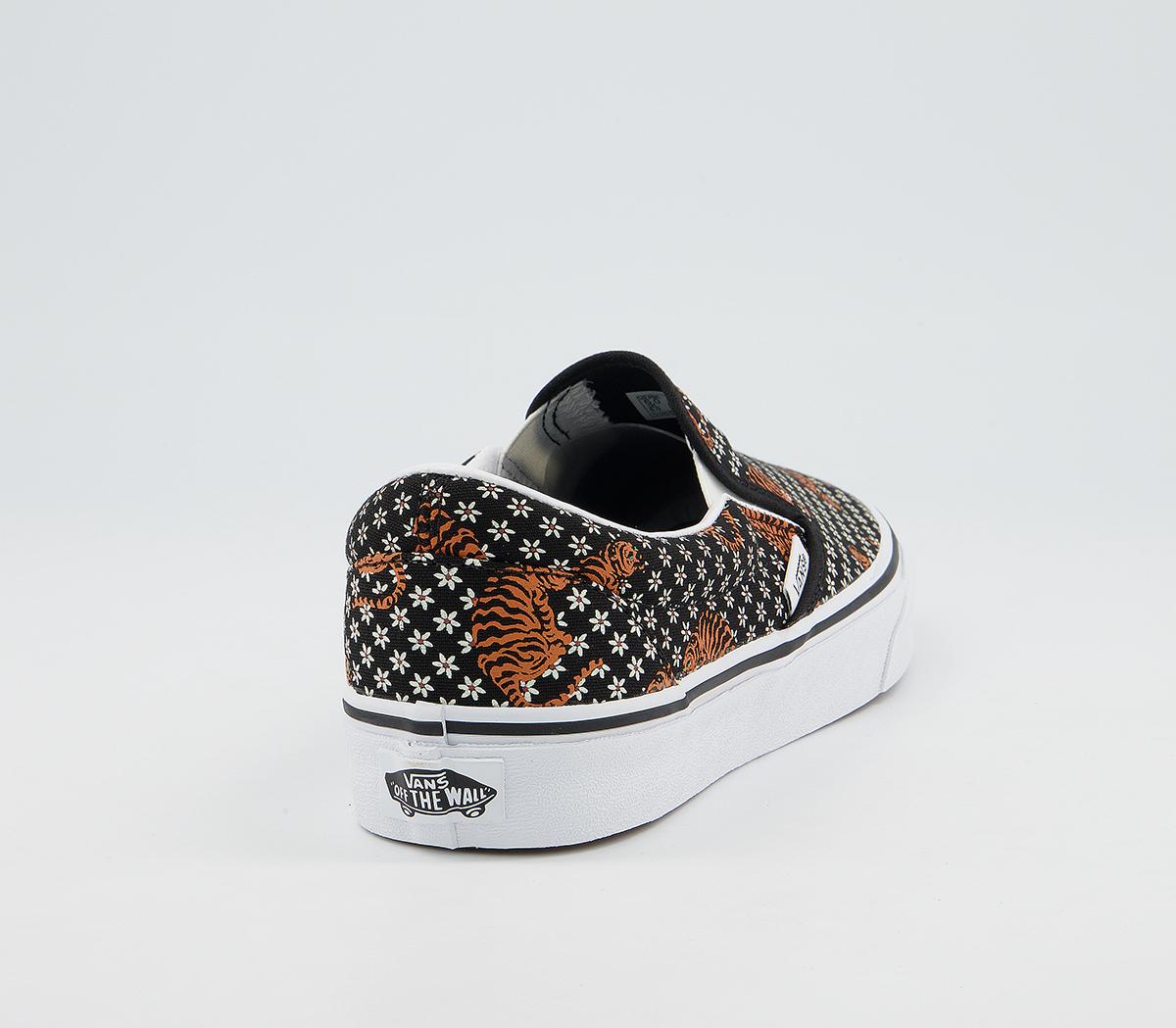 VansVans Classic Slip On TrainersTiger Floral Black White