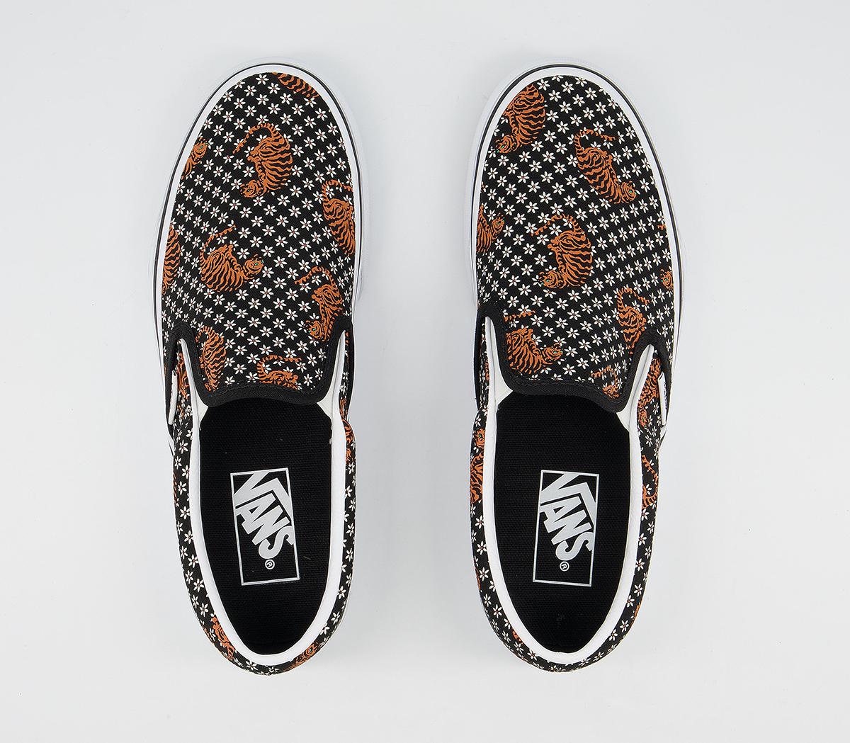 Vans Vans Classic Slip On Trainers Tiger Floral Black White - Women's ...