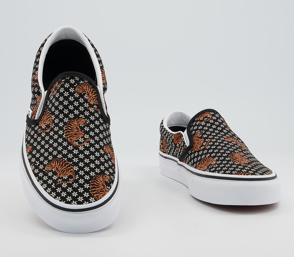VansVans Classic Slip On TrainersTiger Floral Black White