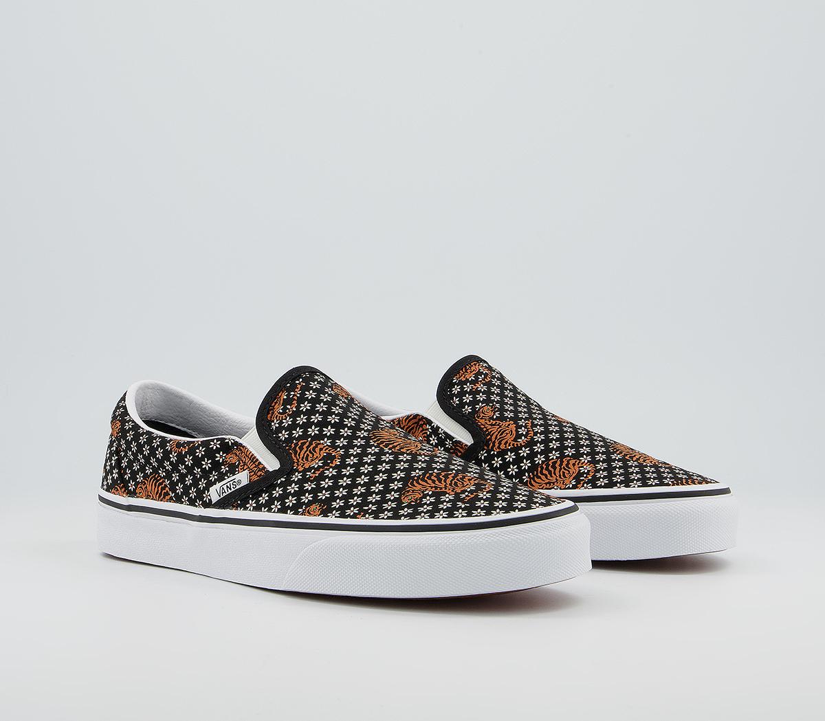 VansVans Classic Slip On TrainersTiger Floral Black White