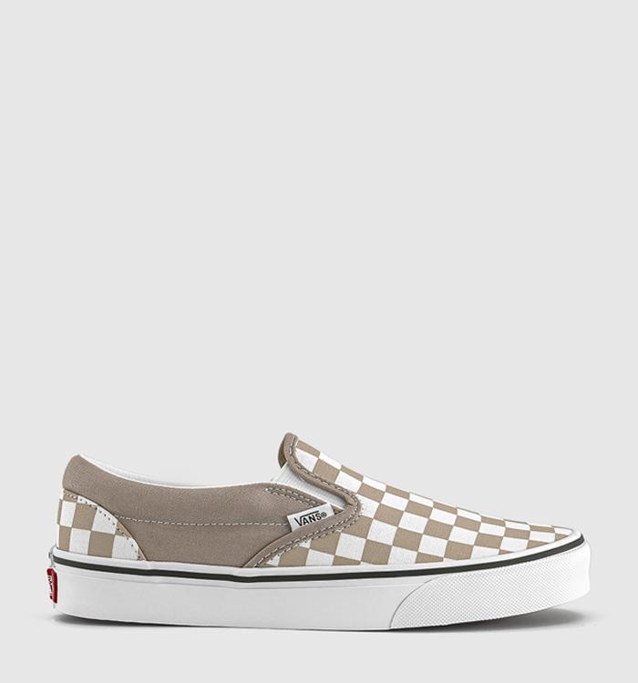 Vans Vans Classic Slip On Trainers Checkerboard Mushroom