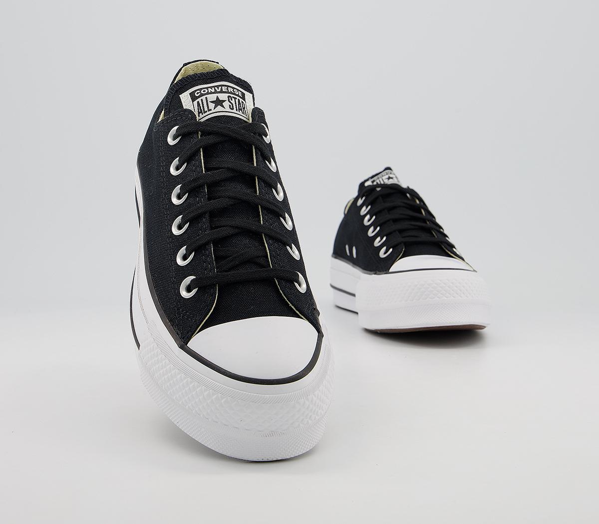Converse All Star Low Platform Trainers Converse All Star Low Platform Trainers Black Black White